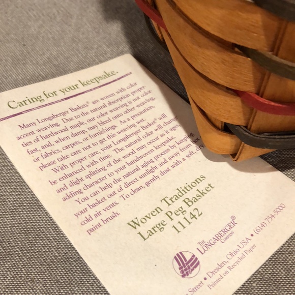 🧺LONGABERGER WOVEN TRADITIONS LARGE PEG BASKET 🧺 - Picture 6 of 7